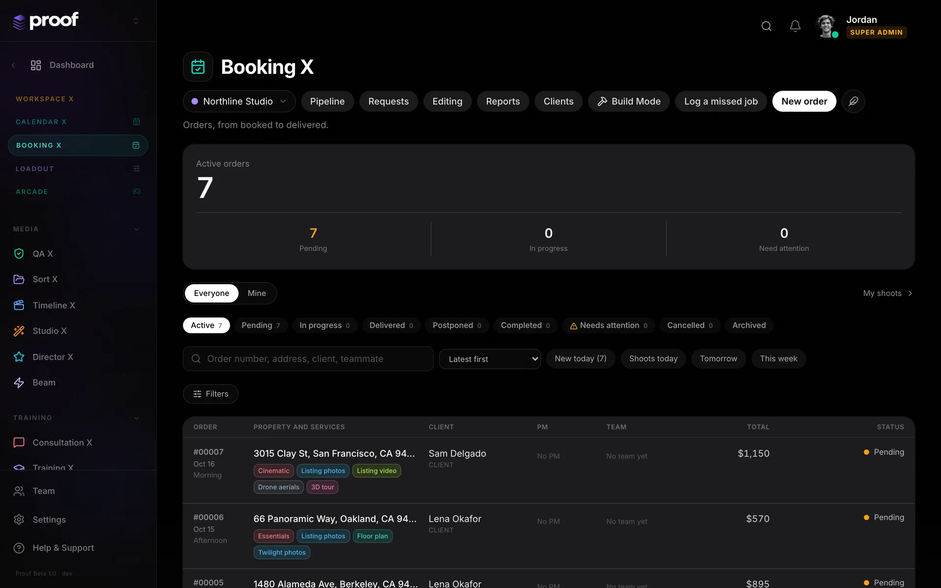 Booking X on desktop