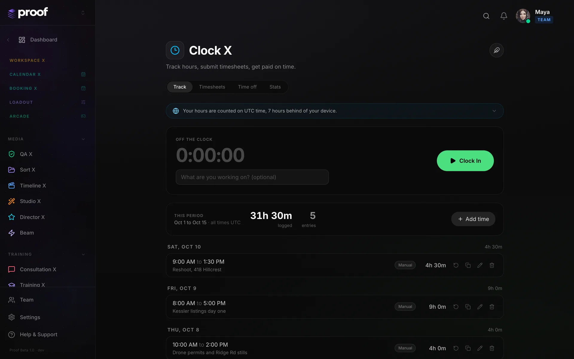 Clock X on desktop