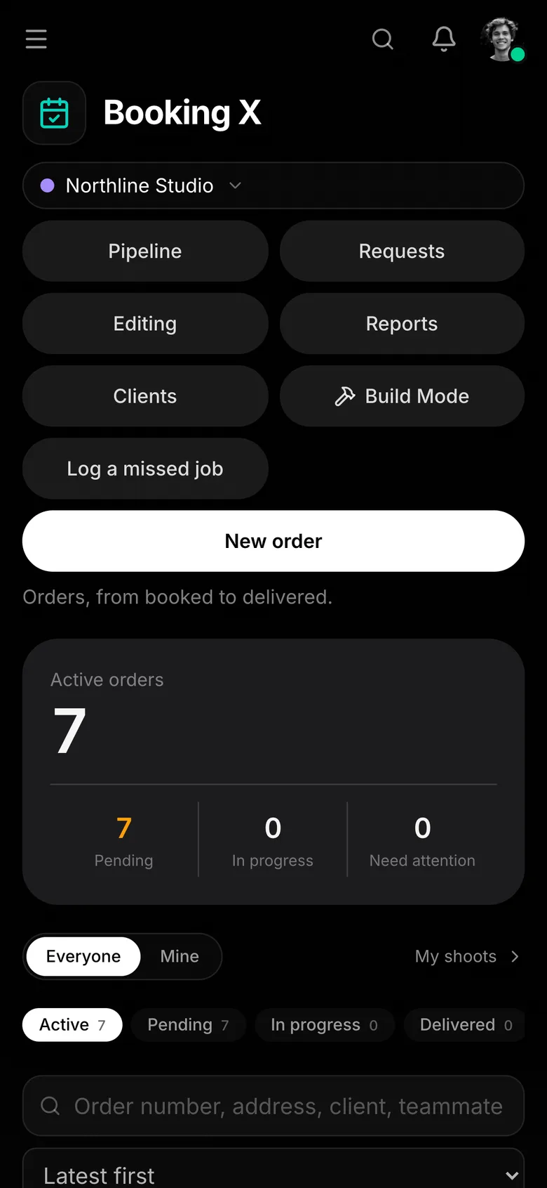 Booking X on a phone